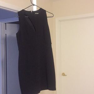 Black cocktail dress with slit on right chest